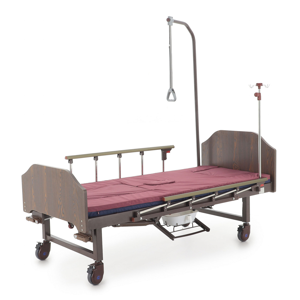 Кровать функциональная медицинская механическая  МосМедика YG-6 ЛДСП Венге (Матрас в комплекте)
