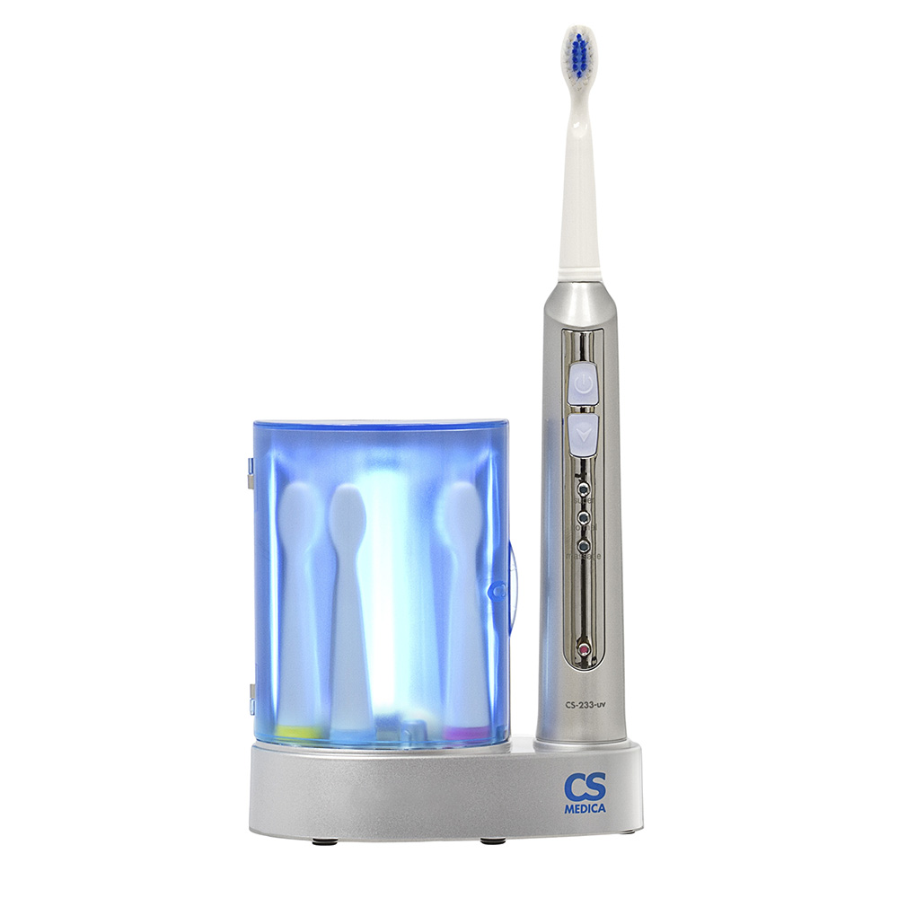Электрическая звуковая зубная щетка CS Mediсa CS-233-UV с зарядным устройством и ультрафиолетовым дезинфектором