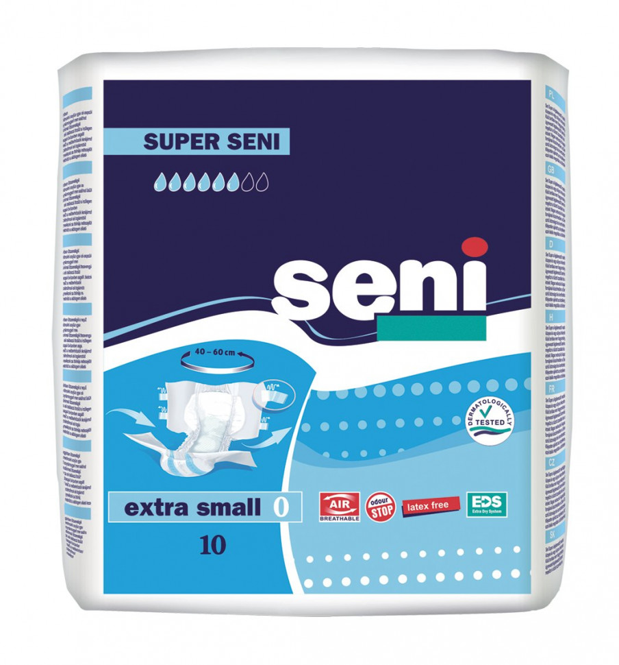 Подгузники для взрослых Seni Super  Extra Small №0 40-60 см (10 шт)