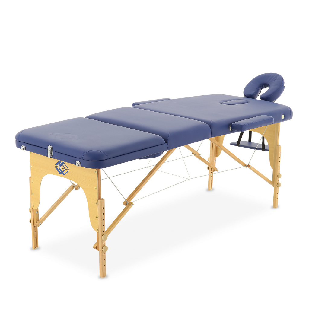 Массажный стол на Деревянной раме МосМедика (3х секц) JF-AY01 (синий)