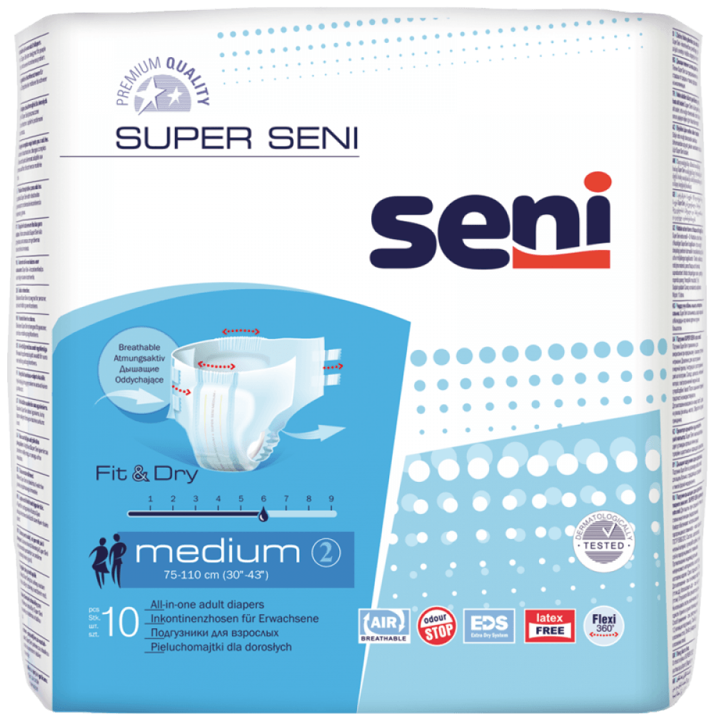 Подгузники для взрослых Seni Super  Extra Large №4 130-170 см (10 шт)