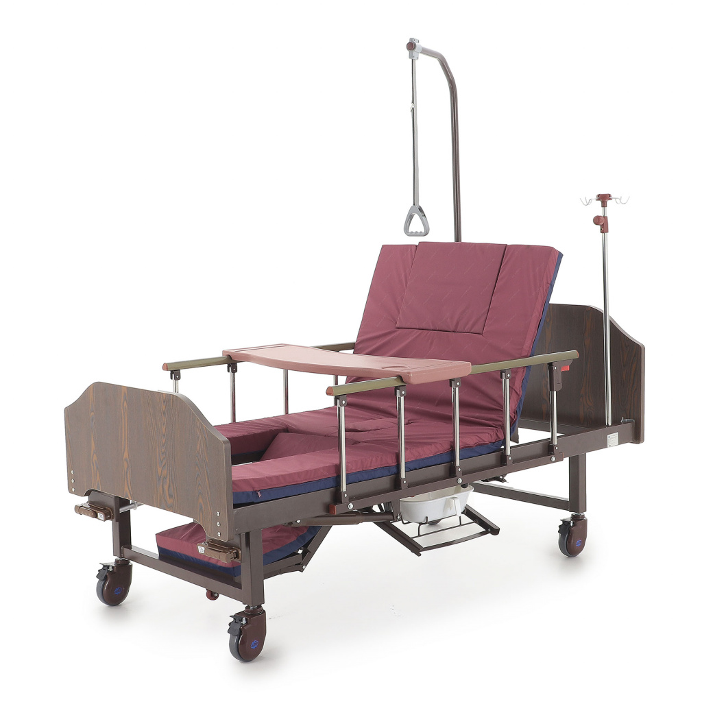 Кровать функциональная медицинская механическая  МосМедика YG-6 ЛДСП Венге (Матрас в комплекте)