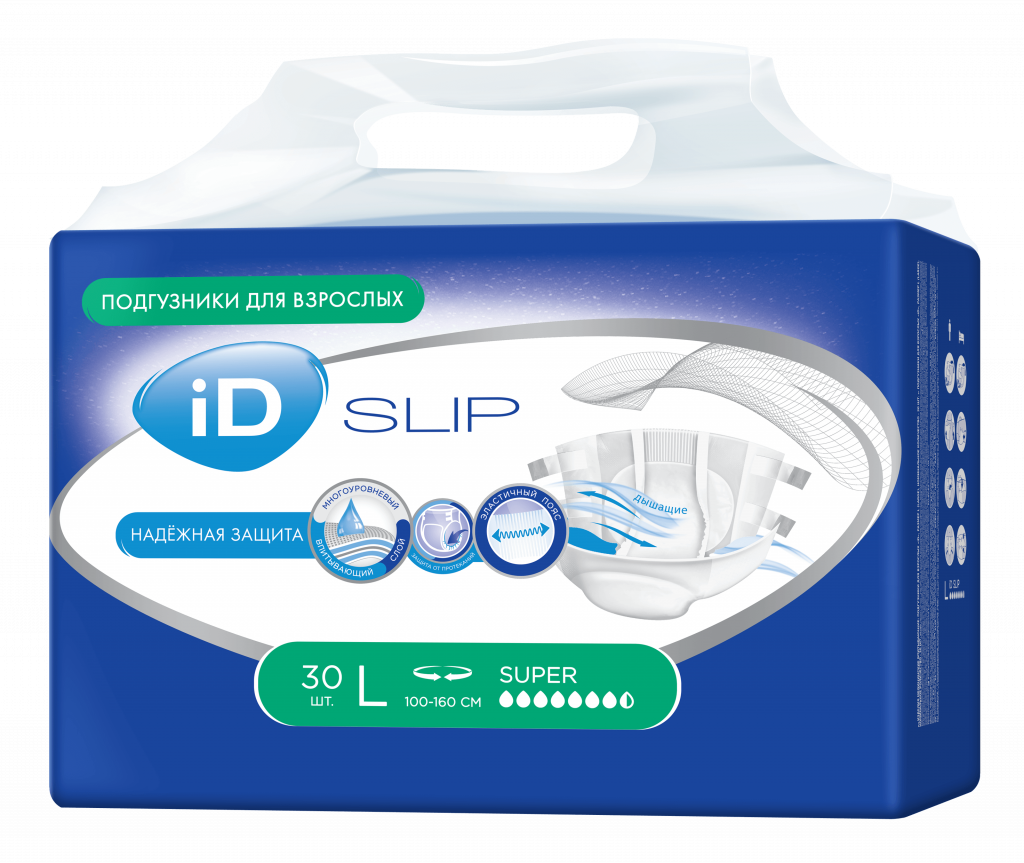 Подгузники для взрослых ID Slip Super р.L (30 шт)