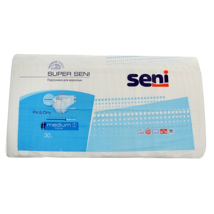 Подгузники Seni Super Medium №2 75-110 см (30 шт)